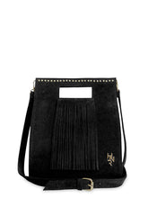 Γυναικεία τσάντα δερμάτινη tote Suede Μαύρο